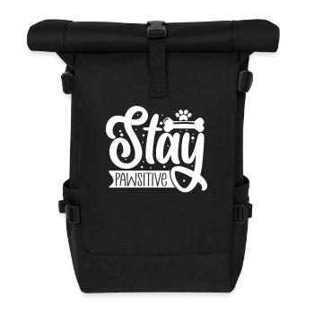 Stay paw friendly - Roll Top Backpack - black - Front