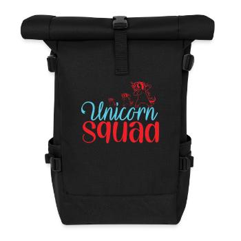 Einhorn Squad Unicorn - Rolltop Rucksack - Schwarz - Vorne