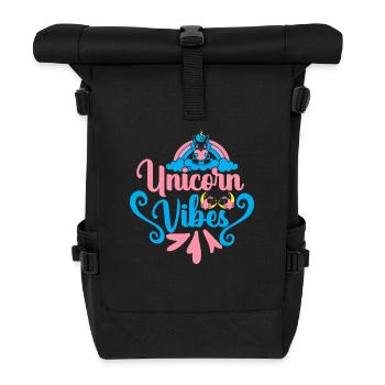 Einhorn Vibes Unicorn - Rolltop Rucksack - Schwarz - Vorne
