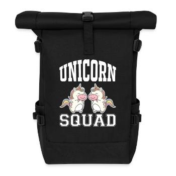 Einhorn Squad Unicorn - Rolltop Rucksack - Schwarz - Vorne
