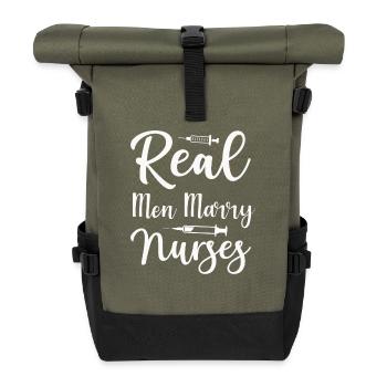 Real men marry nurses - Roll Top Backpack - olive/black - Front