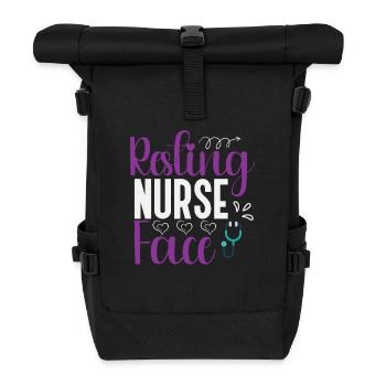 Resting Nurse Face - Roll Top Backpack - black - Front