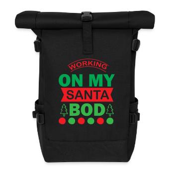 Ich arbeite an meinem Weihnachtsmann-Körper - Rolltop Rucksack - Schwarz - Vorne
