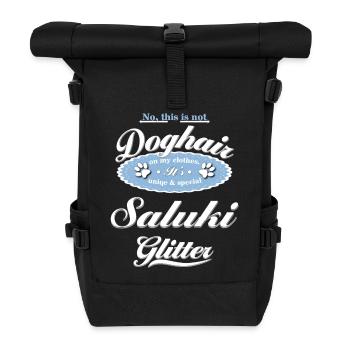 Dog glitter Saluki - Roll Top Backpack - black - Front