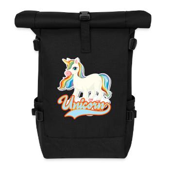 Einhorn Unicorn - Roll Top Backpack - black - Front