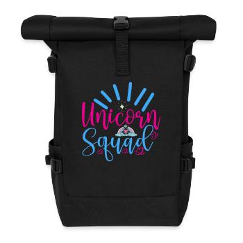 Einhorn Squad Unicorn - Rolltop Rucksack - Schwarz - Vorne