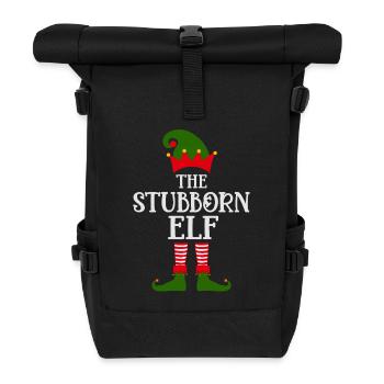The stubborn elf Christmas season - Roll Top Backpack - black - Front