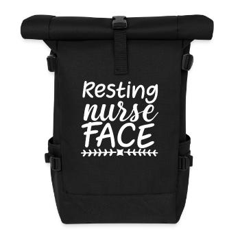 Resting Nurse Face - Roll Top Backpack - black - Front