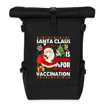 SANTA CLAUS COMES TO TOWN FOR VACCINATION - Roll Top Backpack - black - Front