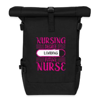 Krankenpflegediplom Laden - Rolltop Rucksack - Schwarz - Vorne