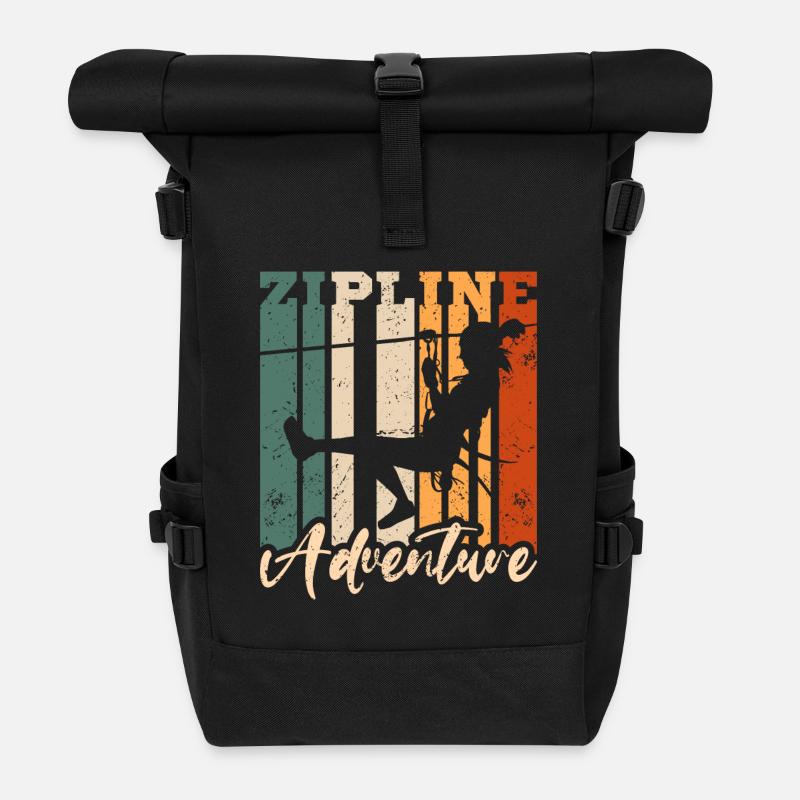 Zipline adventure - Roll Top Backpack - black