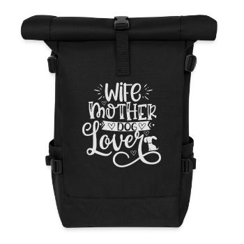 Ehefrau Mutter Hundeliebhaberin - Rolltop Rucksack - Schwarz - Vorne