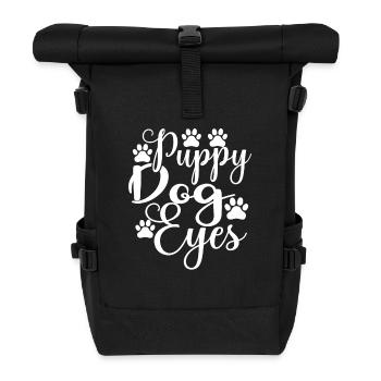 Chiens Chiots Yeux - Sac à dos roll top - noir - Devant