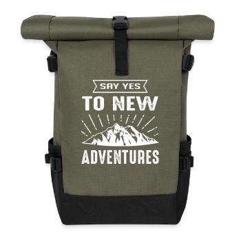 Sag ja zu neuen Abenteuern Camping - Rolltop Rucksack - Olive/Schwarz - Vorne