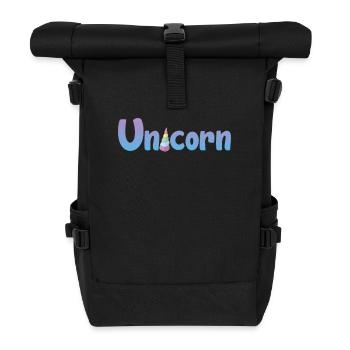 Einhorn Unicorn - Roll Top Backpack - black - Front