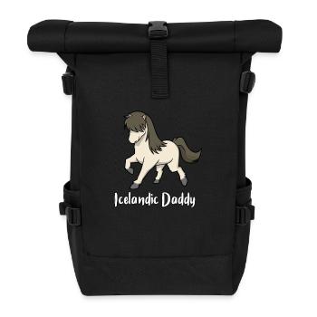Horse lovers - Icelandic Daddy - Roll Top Backpack - black - Front
