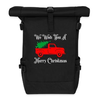 We wish you a Merry Christmas season - Roll Top Backpack - black - Front