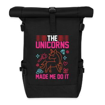 Einhorn Unicorn made me do it - Rolltop Rucksack - Schwarz - Vorne
