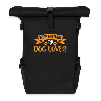 Ehefrau Mutter Hundeliebhaberin - Rolltop Rucksack - Schwarz - Vorne