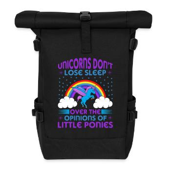 Einhorn Unicorns dont lose sleep - Rolltop Rucksack - Schwarz - Vorne
