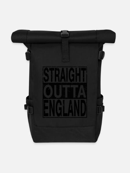 England Straight outta England - Roll Top Backpack - black