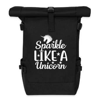 Glitter like a unicorn Unicorn - Roll Top Backpack - black - Front