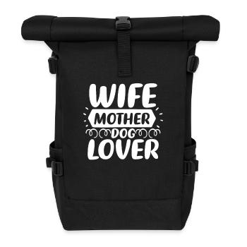 Ehefrau Mutter Hundeliebhaberin - Rolltop Rucksack - Schwarz - Vorne