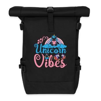 Einhorn Vibes Unicorn - Rolltop Rucksack - Schwarz - Vorne