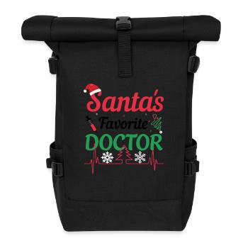 Ugly Christmas Santa's doctor - Roll Top Backpack - black - Front