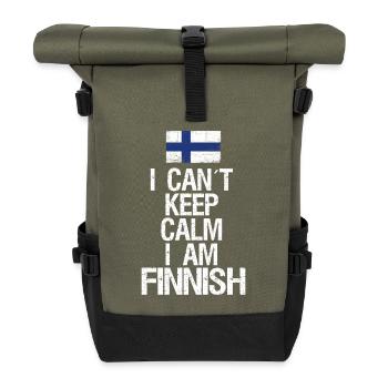 I can not Keep Calm I am Finne - Roll Top Backpack - olive/black - Front