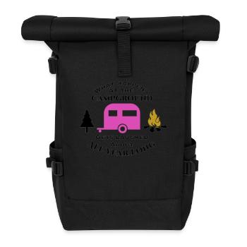 Was auf dem Campingplatz passiert Wandershirt - Rolltop Rucksack - Schwarz - Vorne