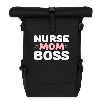 Nurse Mom Boss - Roll Top Backpack - black - Front