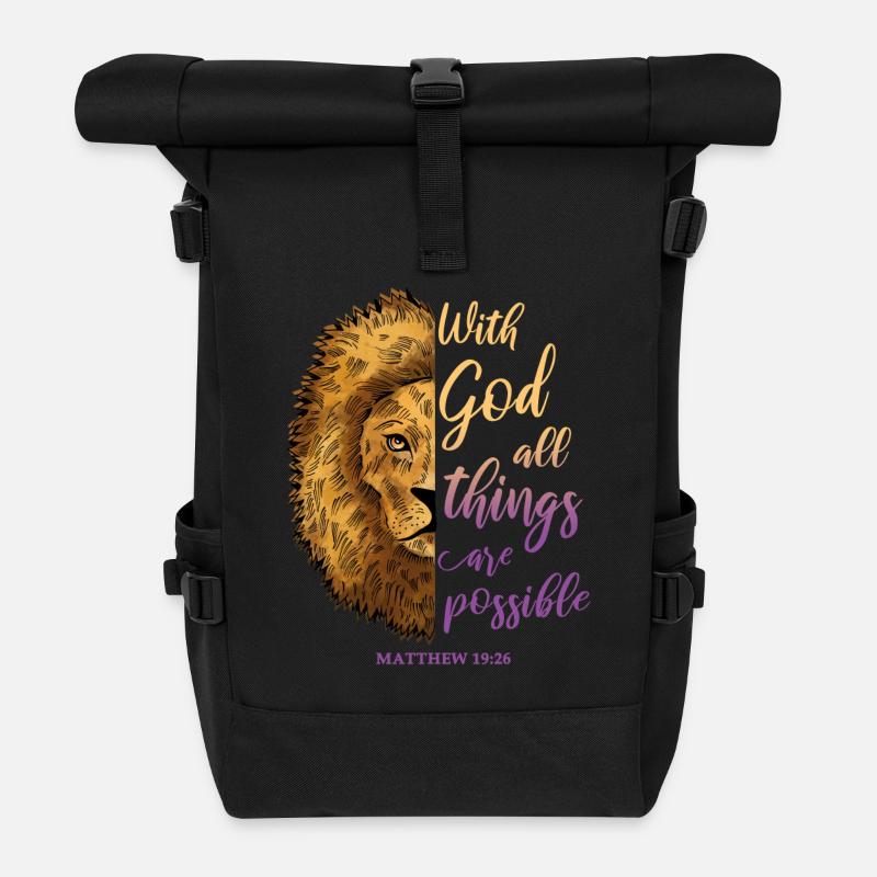 Relgiöses Zitat - Rolltop Rucksack - Schwarz
