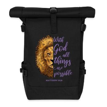 Citation pertinente Léo - Sac à dos roll top - noir - Devant