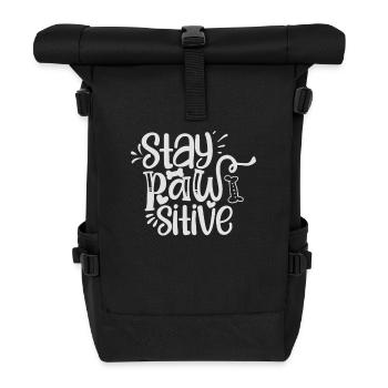 Stay positive paw - Roll Top Backpack - black - Front