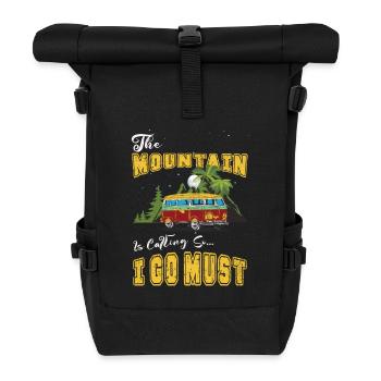 Hiking Nature Mountain Mountains - Roll Top Backpack - black - Front