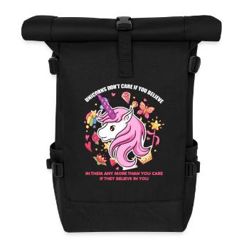 Einhorn glaube an dich selbst Unicorn - Rolltop Rucksack - Schwarz - Vorne