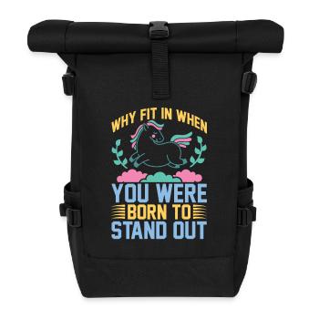 Unicorn Why fit in when you can stand out - Roll Top Backpack - black - Front