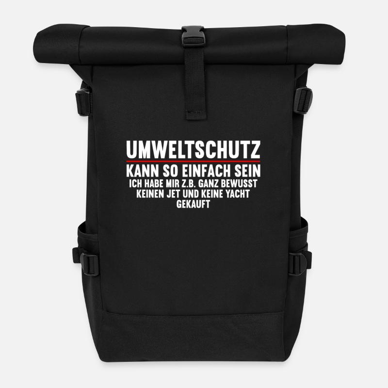 Anti Umweltschutz Parodie Umweltschutz - Rolltop Rucksack - Schwarz