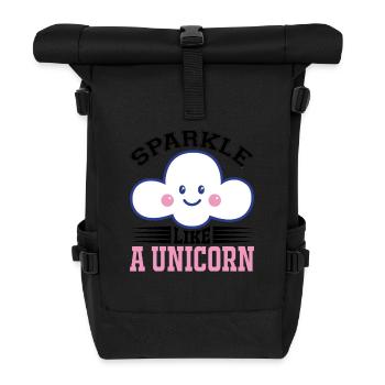 Glitter like a unicorn Unicorn - Roll Top Backpack - black - Front