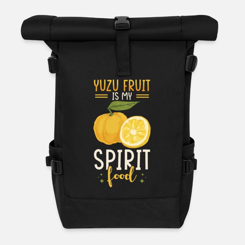 Yuzu Frucht Spruch - Rolltop Rucksack - Schwarz