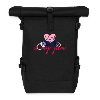 NURSE Nursing is my jam - Roll Top Backpack - black - Front