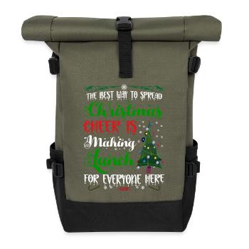 Ugly Christmas Dinner Christmas Time - Roll Top Backpack - olive/black - Front
