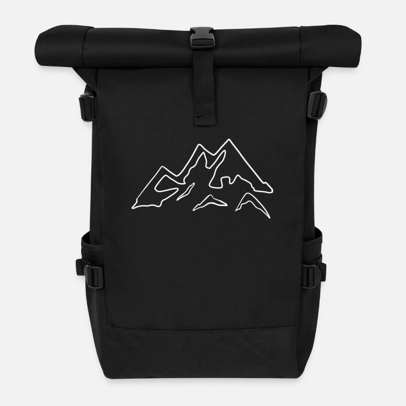Berg Berge Berggipfel Gipfel - Rolltop Rucksack - Schwarz