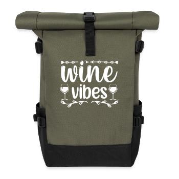 Vibes du vin - Sac à dos roll top - olive/noir - Devant