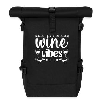 Wine Vibes - Roll Top Backpack - black - Front