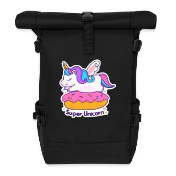 Einhorn Super Unicorn - Rolltop Rucksack - Schwarz - Vorne
