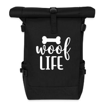 Wuff Life - Roll Top Backpack - black - Front