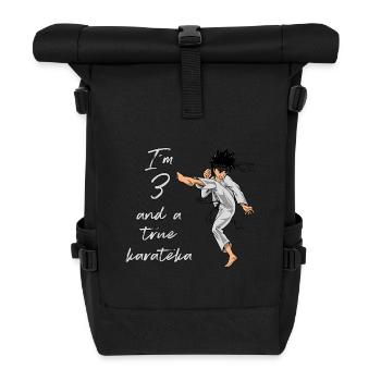 I'm 3 - Boy Karate - Roll Top Backpack - black - Front