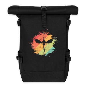 Drachen Zeichnung Märchen Tier - Rolltop Rucksack - Schwarz - Vorne